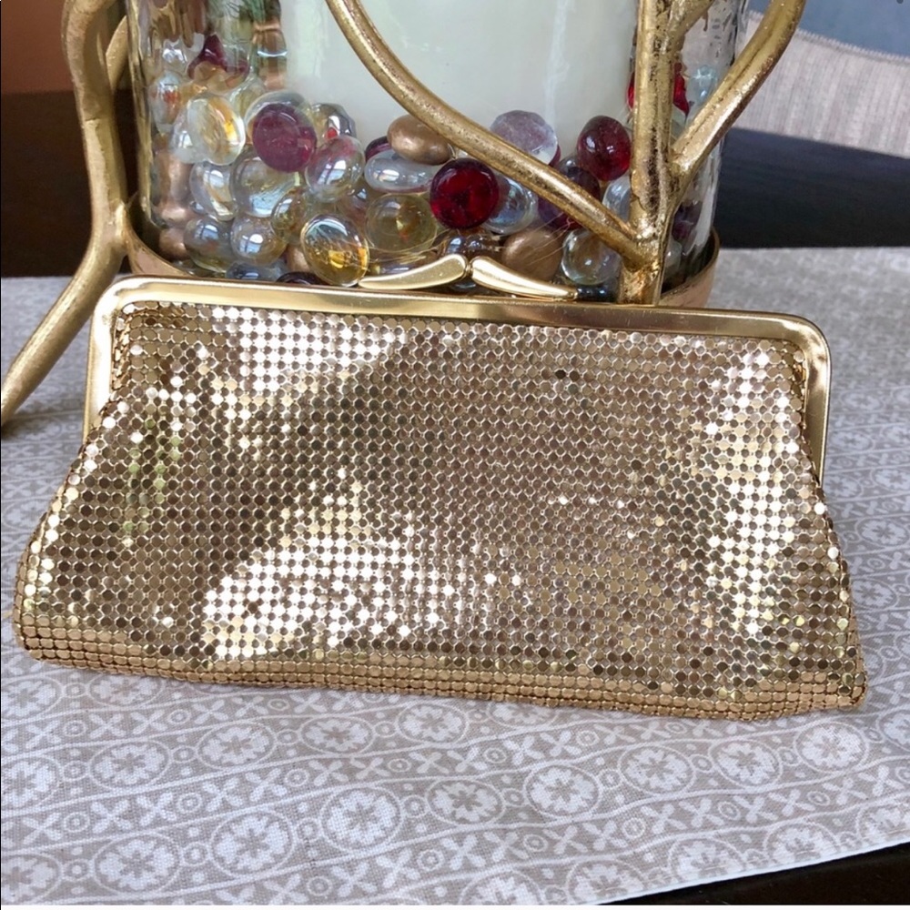 Vintage Whiting & Davis Gold Metal Clutch / Wallet